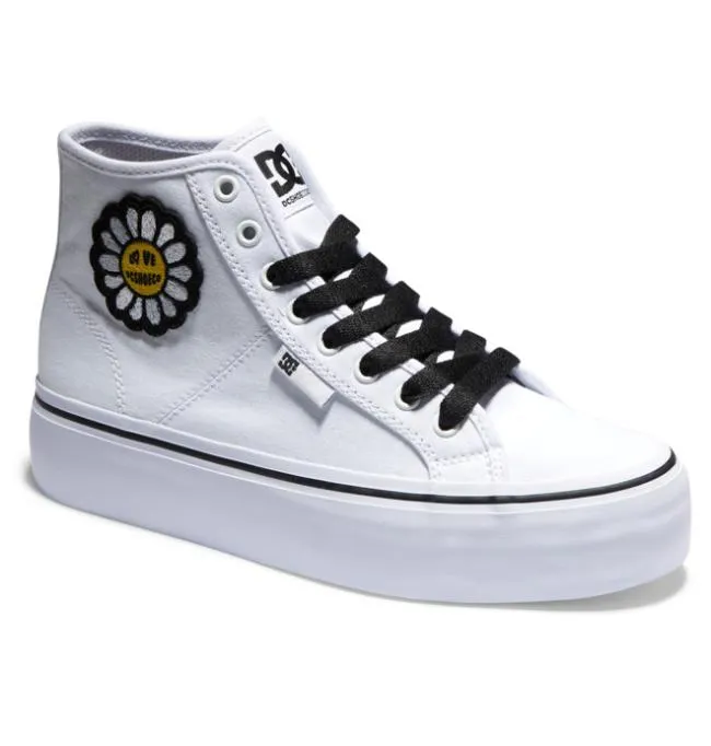Women Sneakers DC Women039s Manual HI Platform Shoes WhiteBlackFlower Women Sneakers DC Women039s Manual HI Platform Shoes WhiteBlackFlower