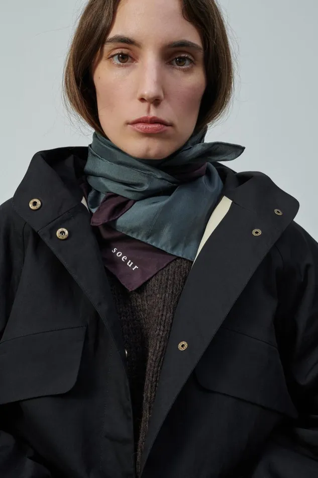 Women SQUARE SCARF Slate Soeur Scarves
