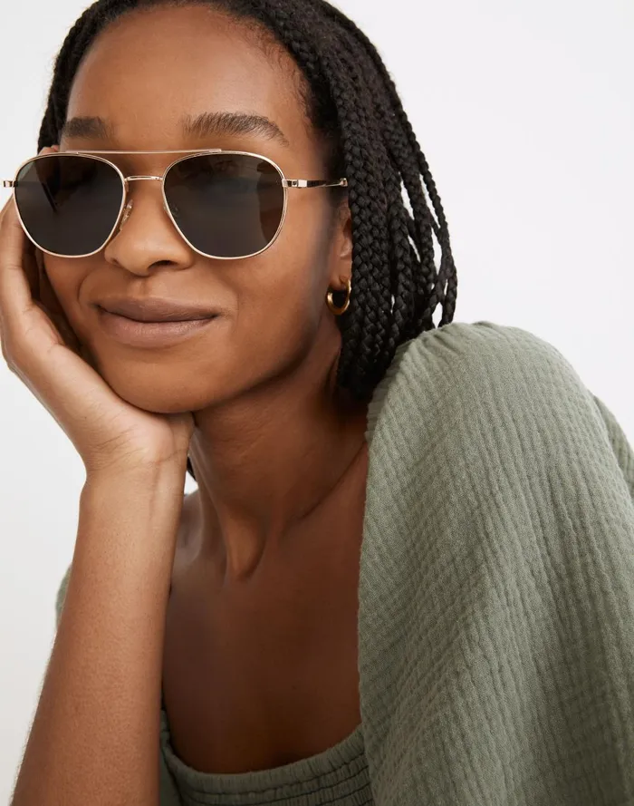 Women Sunglasses Madewell Suffolk Aviator Sunglasses