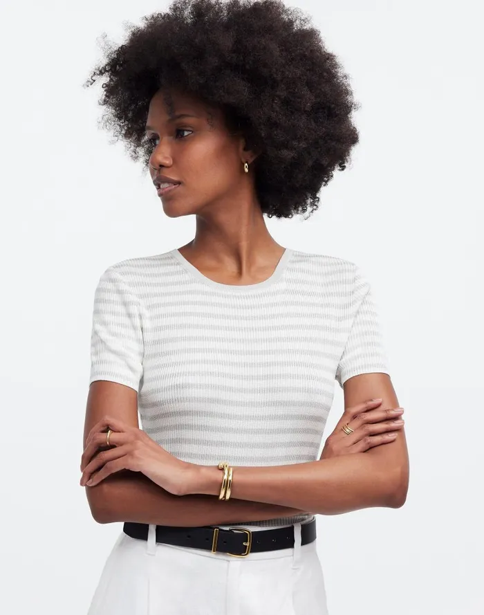Women Sweaters Madewell MicroRib Sweater Tee