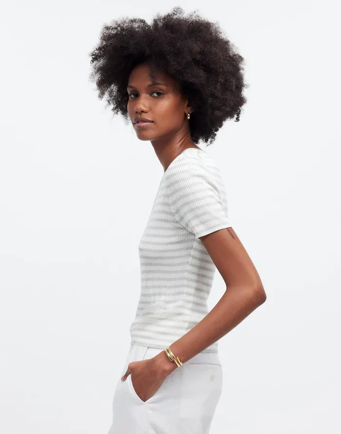 Women Sweaters Madewell MicroRib Sweater Tee