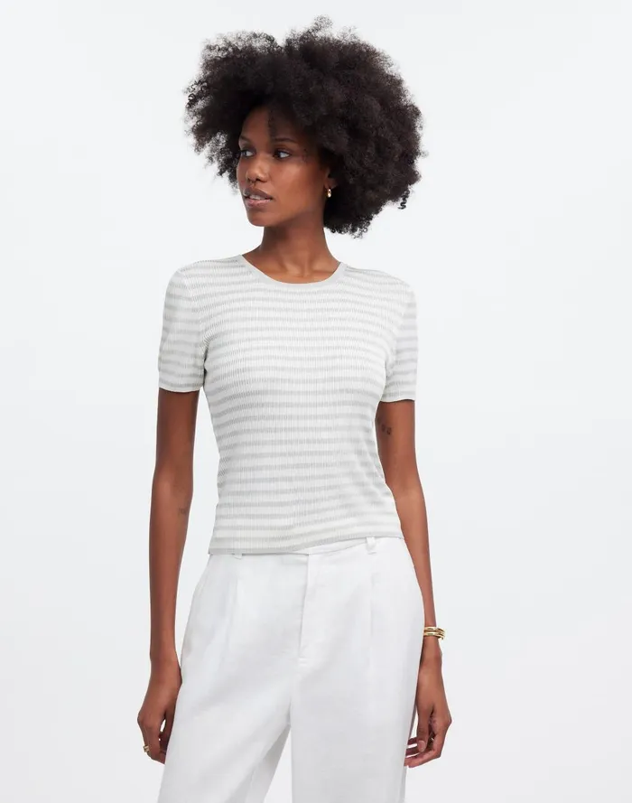 Women Sweaters Madewell MicroRib Sweater Tee