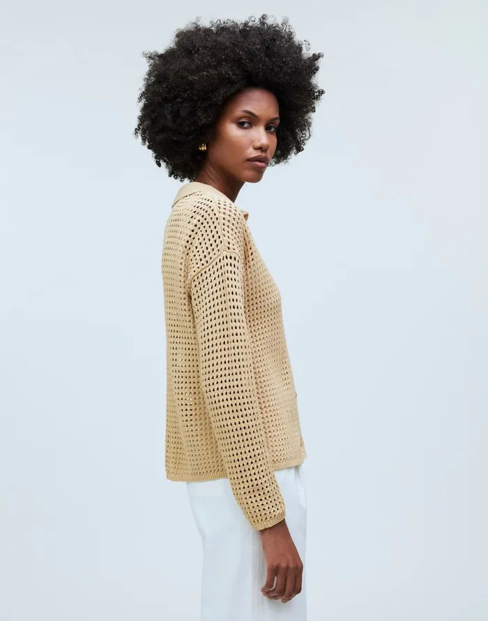 Women Sweaters Madewell OpenStitch Polo Cardigan Sweater