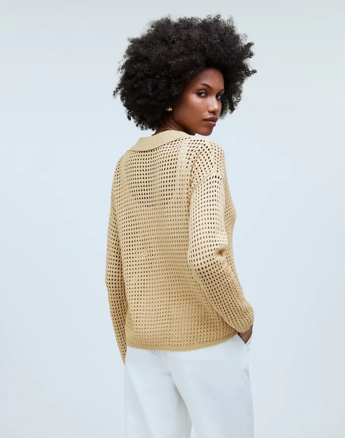 Women Sweaters Madewell OpenStitch Polo Cardigan Sweater