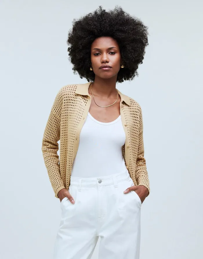 Women Sweaters Madewell OpenStitch Polo Cardigan Sweater