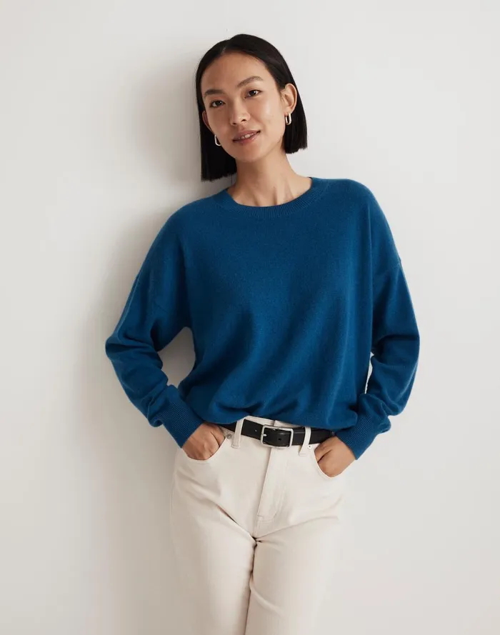Women Sweaters Madewell Responsible Cashmere Oversized Crewneck Sweater
