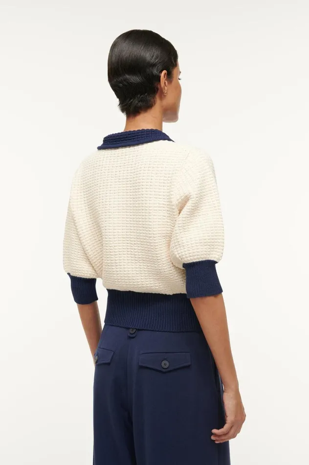 Women Sweaters STAUD STAUD ALTEA SWEATER IVORY NAVY Women Sweaters STAUD STAUD ALTEA SWEATER IVORY NAVY