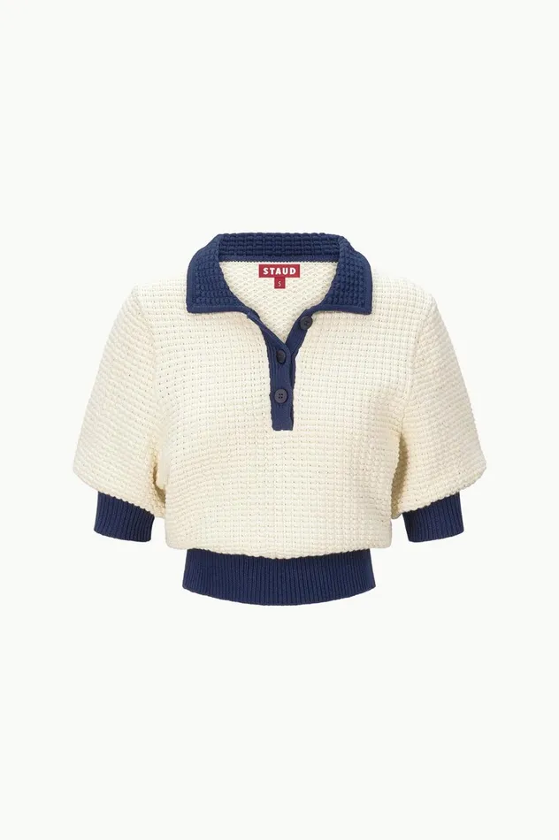 Women Sweaters STAUD STAUD ALTEA SWEATER IVORY NAVY Women Sweaters STAUD STAUD ALTEA SWEATER IVORY NAVY