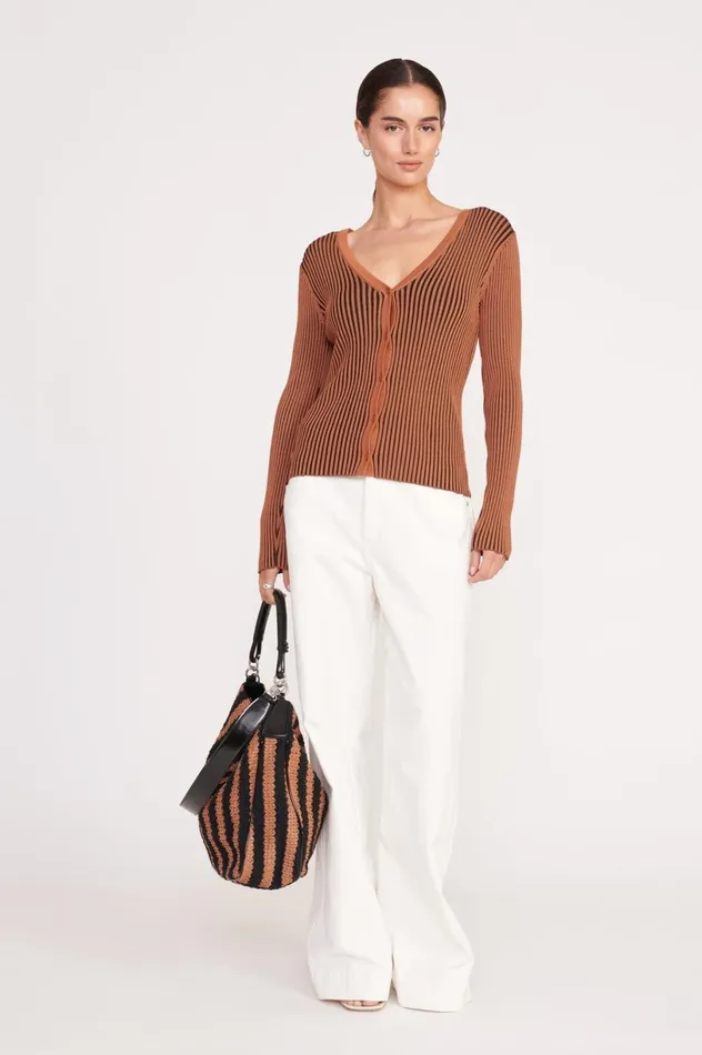 Women Sweaters STAUD STAUD CARGO SWEATER BLACK TAN Women Sweaters STAUD STAUD CARGO SWEATER BLACK TAN