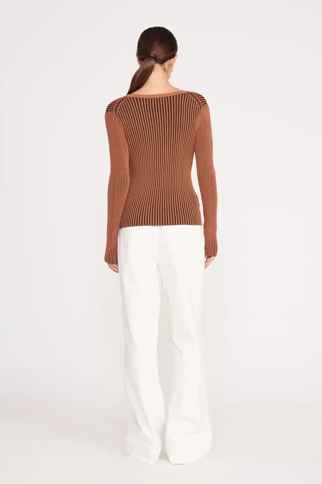 Women Sweaters STAUD STAUD CARGO SWEATER BLACK TAN Women Sweaters STAUD STAUD CARGO SWEATER BLACK TAN