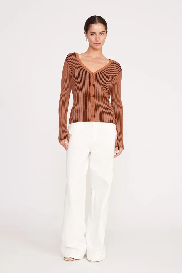 Women Sweaters STAUD STAUD CARGO SWEATER BLACK TAN Women Sweaters STAUD STAUD CARGO SWEATER BLACK TAN