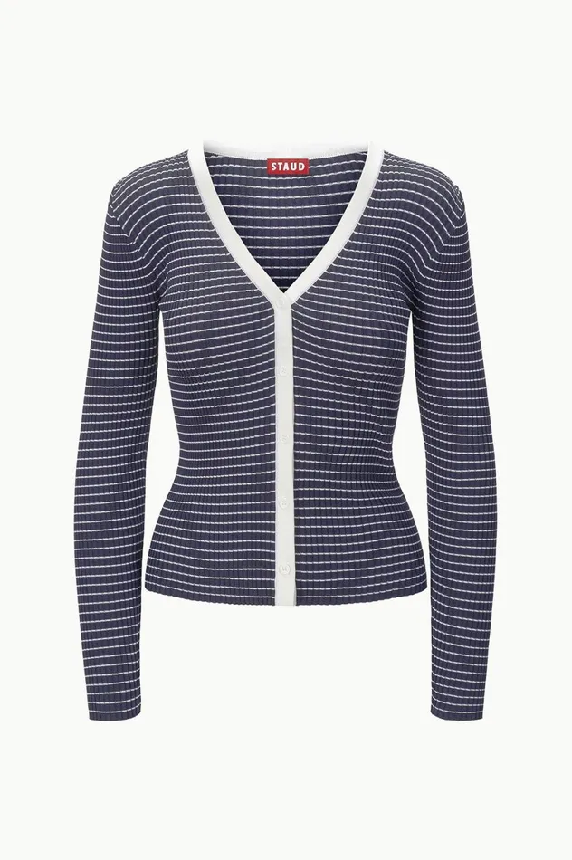Women Sweaters STAUD STAUD CARGO SWEATER NAVY MICRO STRIPE Women Sweaters STAUD STAUD CARGO SWEATER NAVY MICRO STRIPE