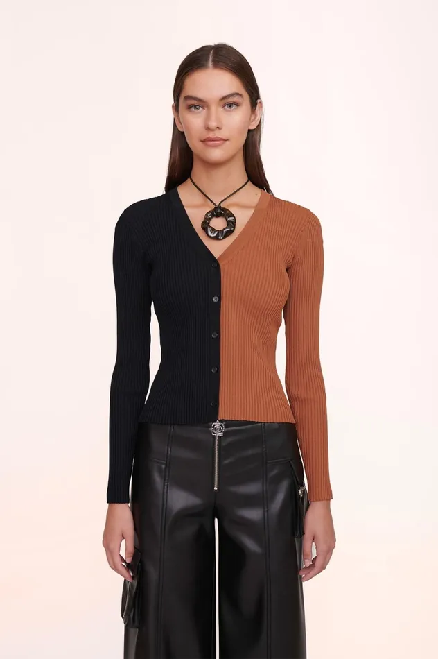 Women Sweaters STAUD STAUD CARGO SWEATER TAN BLACK