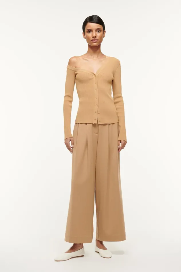 Women Sweaters STAUD STAUD CRAFTSMAN SWEATER CAMEL Women Sweaters STAUD STAUD CRAFTSMAN SWEATER CAMEL