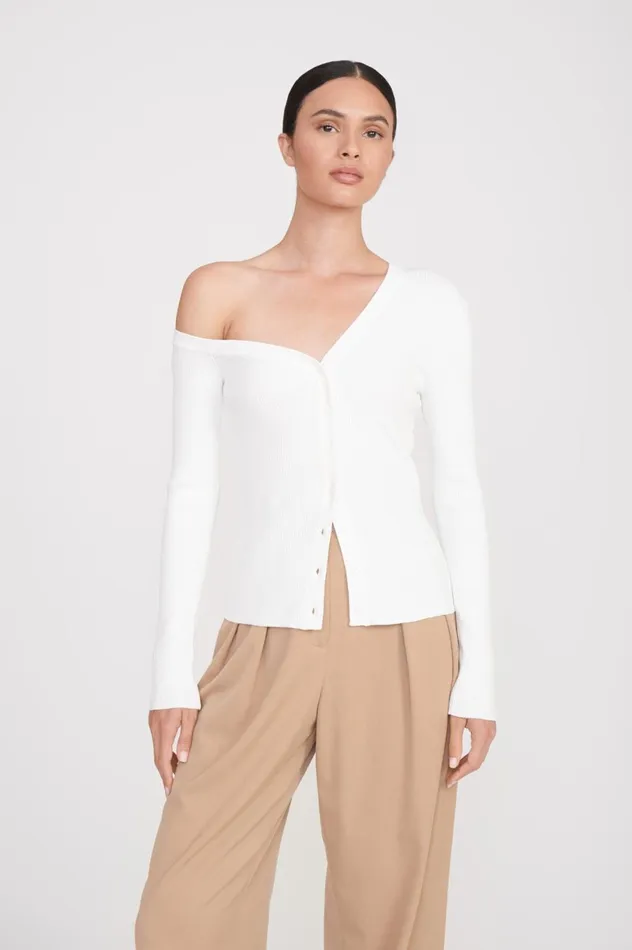 Women Sweaters STAUD STAUD CRAFTSMAN SWEATER IVORY