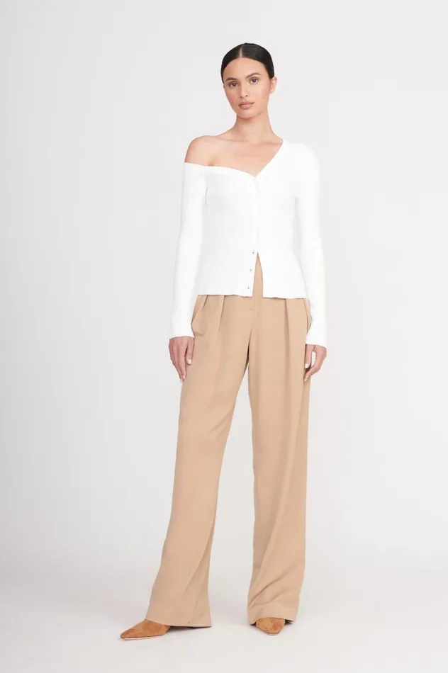 Women Sweaters STAUD STAUD CRAFTSMAN SWEATER IVORY Women Sweaters STAUD STAUD CRAFTSMAN SWEATER IVORY