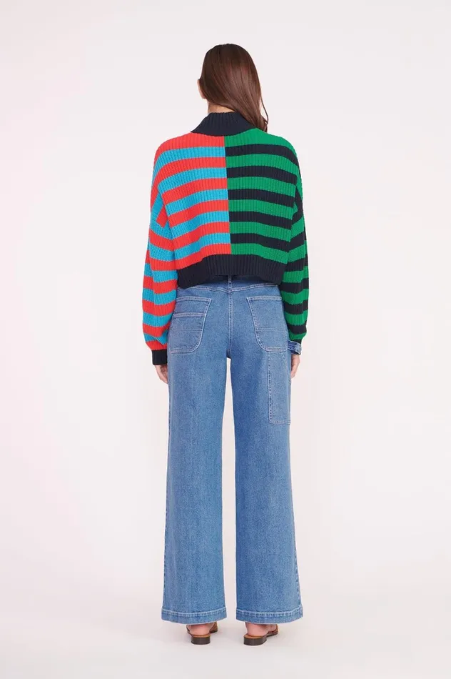 Women Sweaters STAUD STAUD CROPPED HAMPTON SWEATER CABANA STRIPE MULTI Women Sweaters STAUD STAUD CROPPED HAMPTON SWEATER CABANA STRIPE MULTI