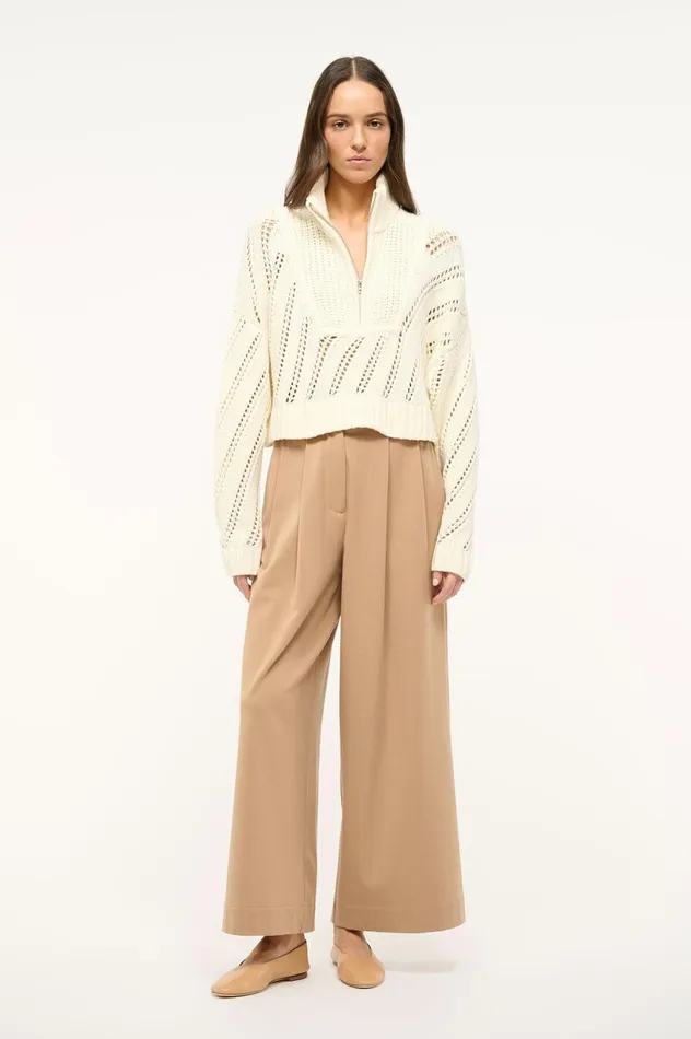 Women Sweaters STAUD STAUD CROPPED HAMPTON SWEATER IVORY Women Sweaters STAUD STAUD CROPPED HAMPTON SWEATER IVORY