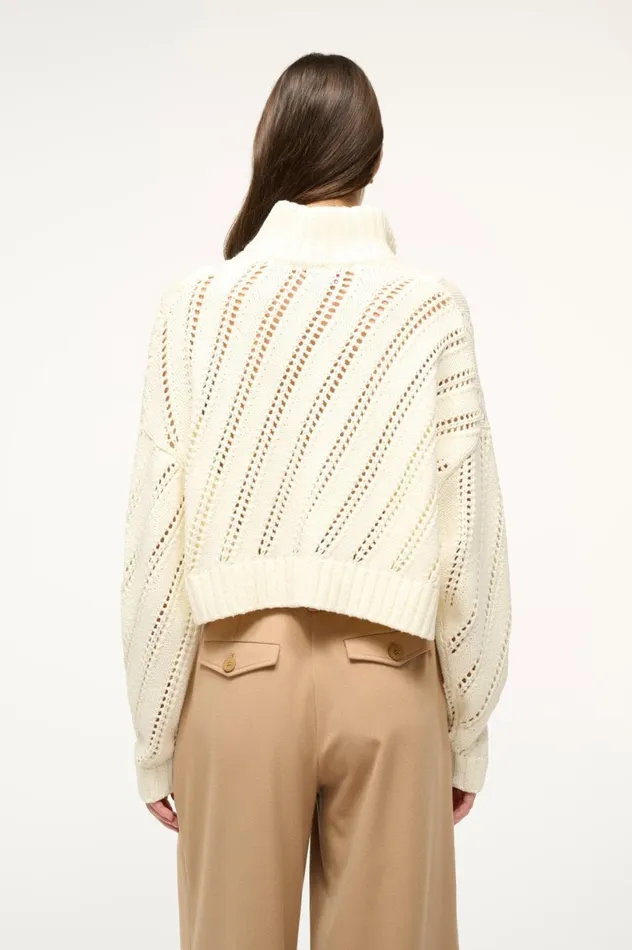 Women Sweaters STAUD STAUD CROPPED HAMPTON SWEATER IVORY Women Sweaters STAUD STAUD CROPPED HAMPTON SWEATER IVORY