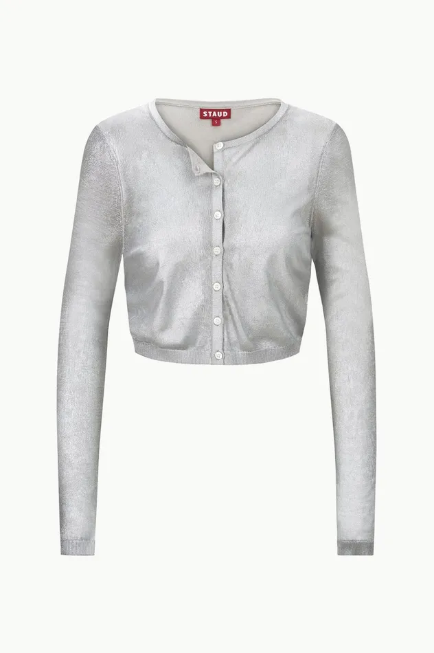 Women Sweaters STAUD STAUD DEANNA CARDIGAN SILVER Women Sweaters STAUD STAUD DEANNA CARDIGAN SILVER