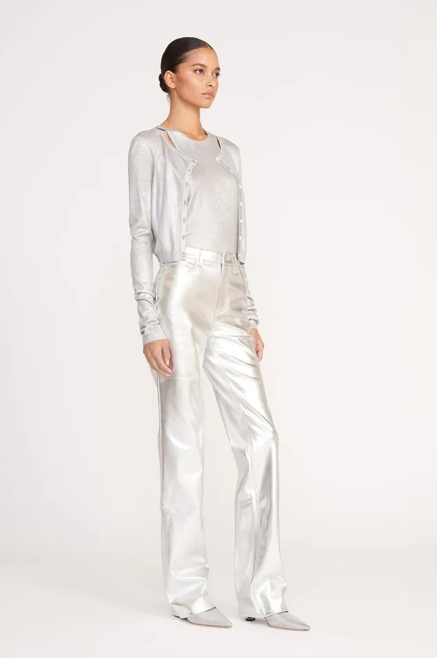 Women Sweaters STAUD STAUD DEANNA CARDIGAN SILVER Women Sweaters STAUD STAUD DEANNA CARDIGAN SILVER