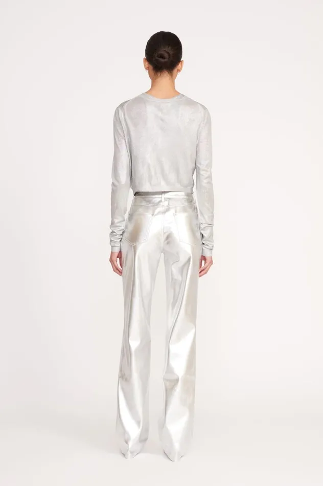 Women Sweaters STAUD STAUD DEANNA CARDIGAN SILVER Women Sweaters STAUD STAUD DEANNA CARDIGAN SILVER