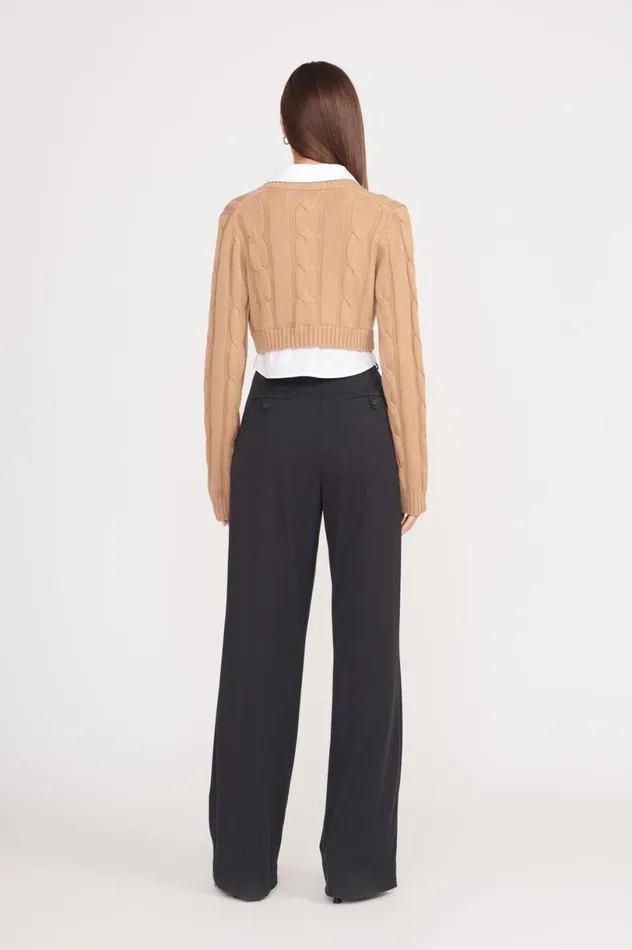 Women Sweaters STAUD STAUD DUKE SWEATER CAMEL WHITE Women Sweaters STAUD STAUD DUKE SWEATER CAMEL WHITE