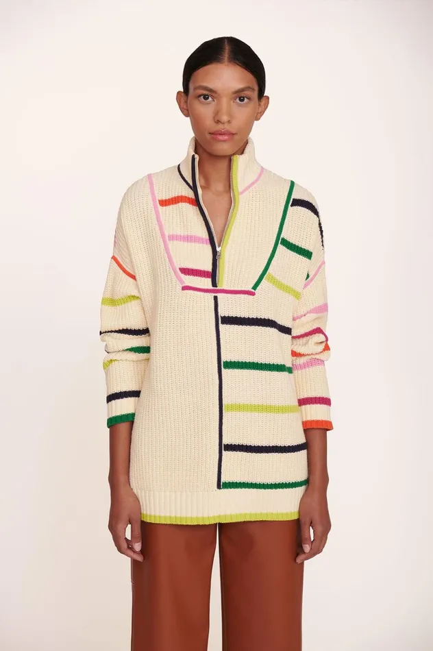 Women Sweaters STAUD STAUD HAMPTON SWEATER CREME RAINBOW MULTI