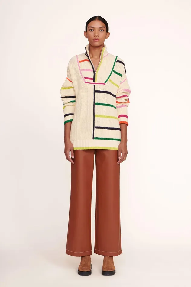 Women Sweaters STAUD STAUD HAMPTON SWEATER CREME RAINBOW MULTI Women Sweaters STAUD STAUD HAMPTON SWEATER CREME RAINBOW MULTI