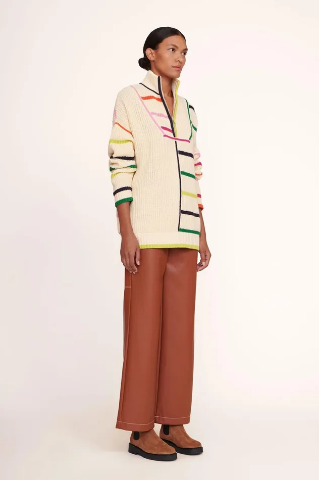 Women Sweaters STAUD STAUD HAMPTON SWEATER CREME RAINBOW MULTI Women Sweaters STAUD STAUD HAMPTON SWEATER CREME RAINBOW MULTI
