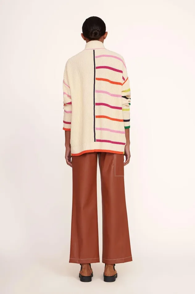 Women Sweaters STAUD STAUD HAMPTON SWEATER CREME RAINBOW MULTI Women Sweaters STAUD STAUD HAMPTON SWEATER CREME RAINBOW MULTI