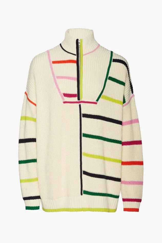 Women Sweaters STAUD STAUD HAMPTON SWEATER CREME RAINBOW MULTI Women Sweaters STAUD STAUD HAMPTON SWEATER CREME RAINBOW MULTI