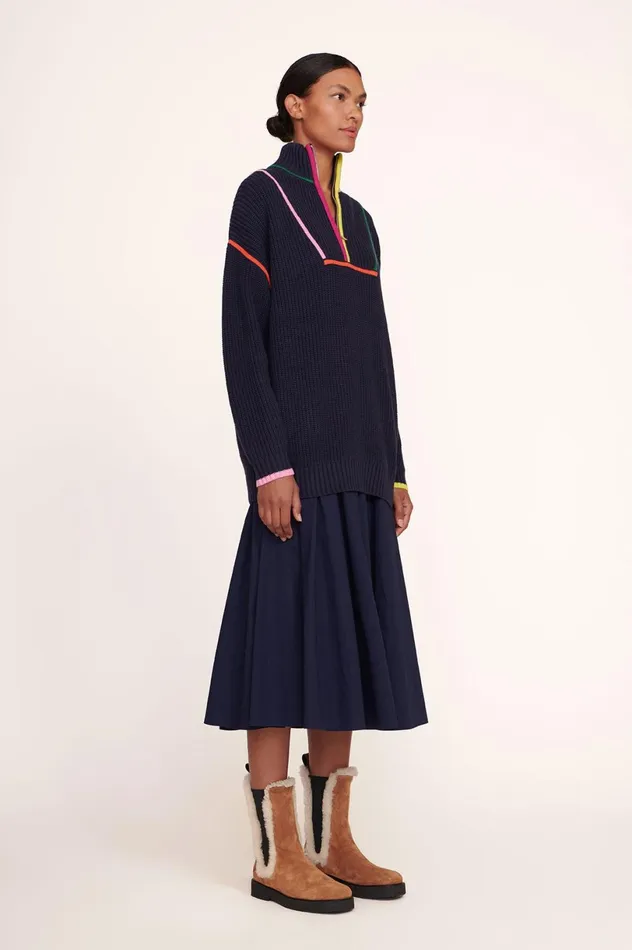 Women Sweaters STAUD STAUD HAMPTON SWEATER NAVY MULTI Women Sweaters STAUD STAUD HAMPTON SWEATER NAVY MULTI