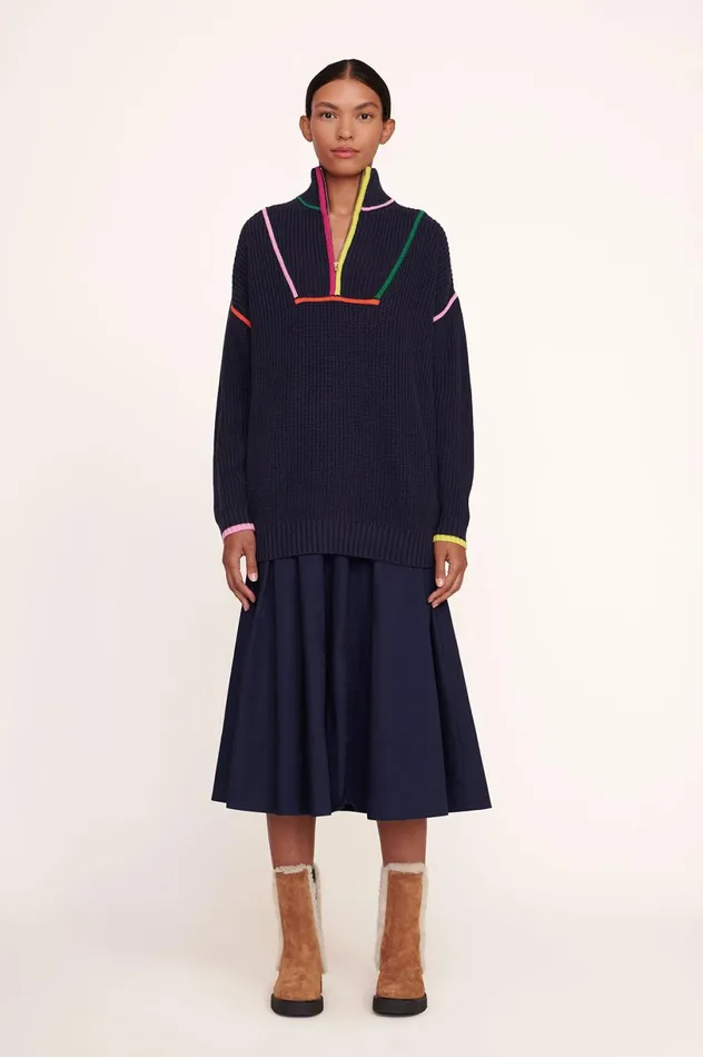 Women Sweaters STAUD STAUD HAMPTON SWEATER NAVY MULTI Women Sweaters STAUD STAUD HAMPTON SWEATER NAVY MULTI