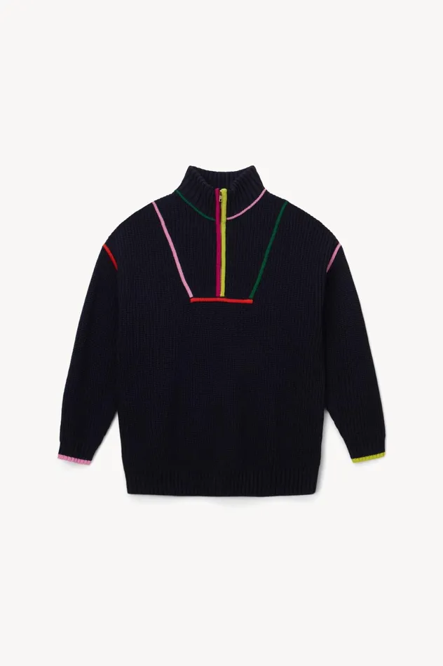 Women Sweaters STAUD STAUD HAMPTON SWEATER NAVY MULTI Women Sweaters STAUD STAUD HAMPTON SWEATER NAVY MULTI