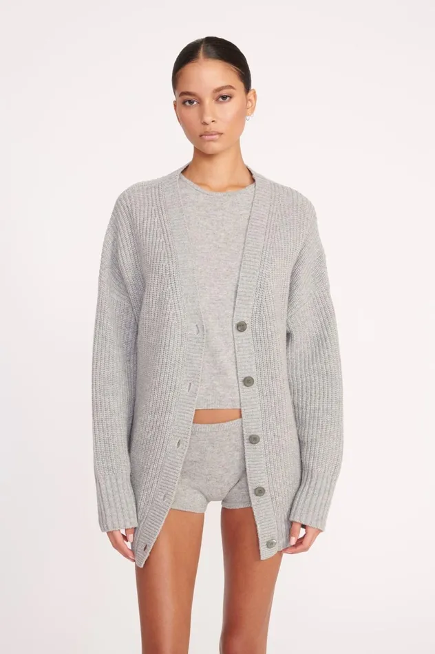 Women Sweaters STAUD STAUD MATILDA CARDIGAN HEATHER GREY