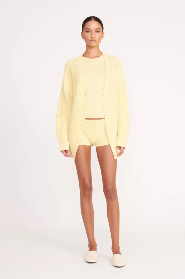 Women Sweaters STAUD STAUD MATILDA CARDIGAN LEMON DROP Women Sweaters STAUD STAUD MATILDA CARDIGAN LEMON DROP