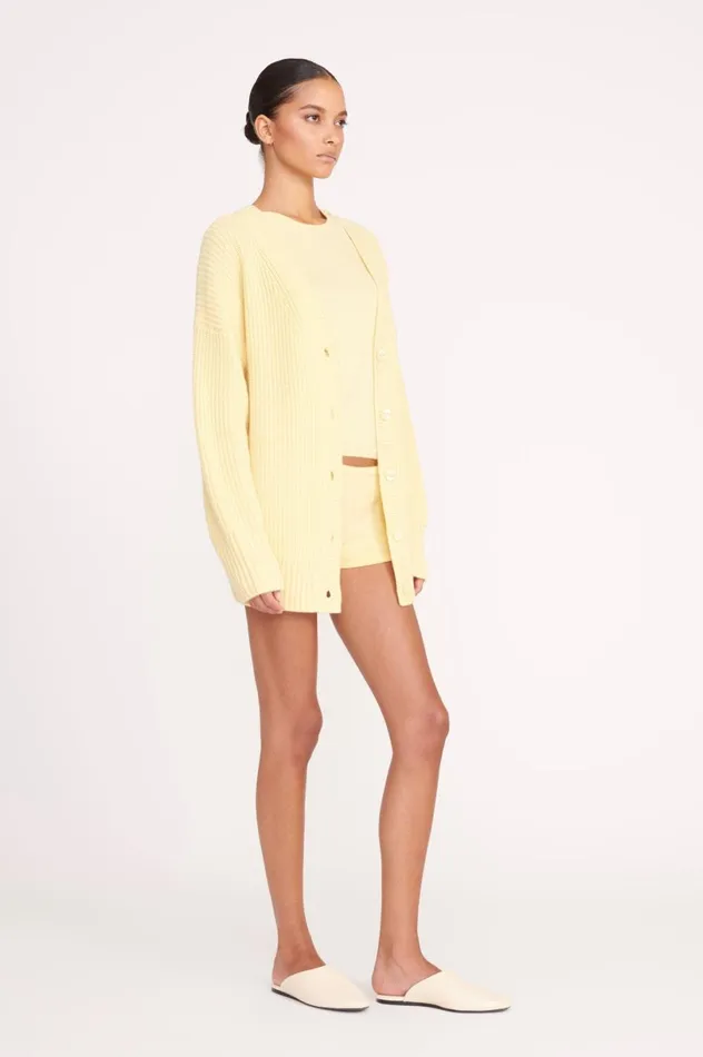 Women Sweaters STAUD STAUD MATILDA CARDIGAN LEMON DROP Women Sweaters STAUD STAUD MATILDA CARDIGAN LEMON DROP