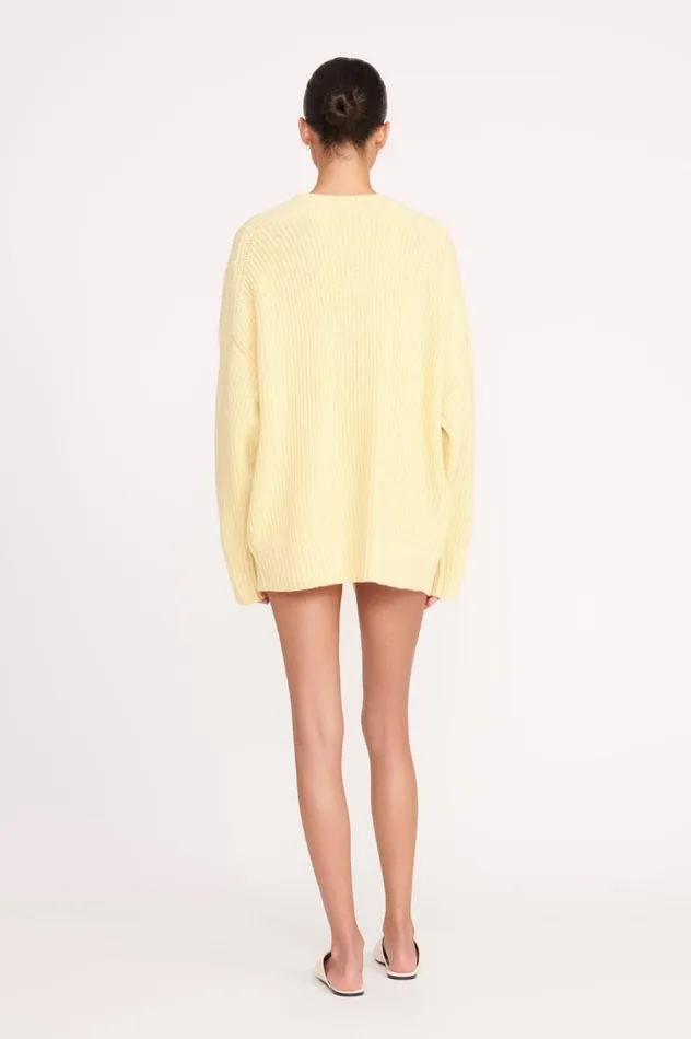 Women Sweaters STAUD STAUD MATILDA CARDIGAN LEMON DROP Women Sweaters STAUD STAUD MATILDA CARDIGAN LEMON DROP