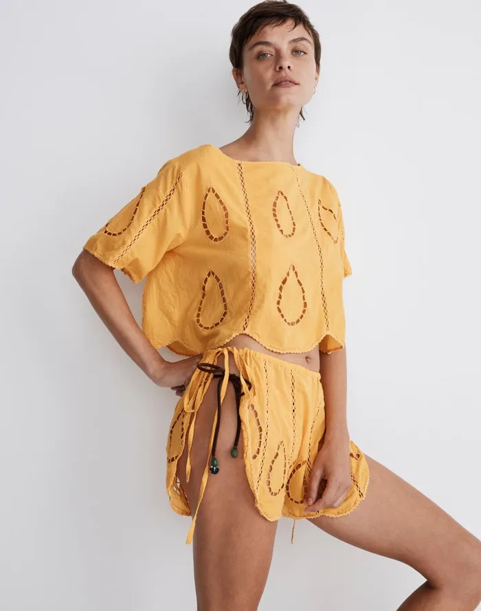 Women Swim Madewell Agua Bendita Bree CoverUp Shorts