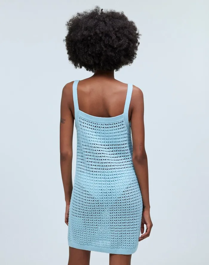 Women Swim Madewell Crochet Cutaway CoverUp Midi Dress
