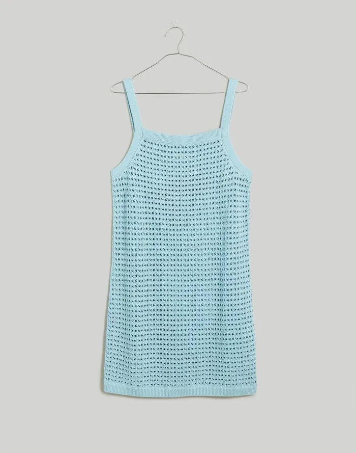 Women Swim Madewell Crochet Cutaway CoverUp Midi Dress