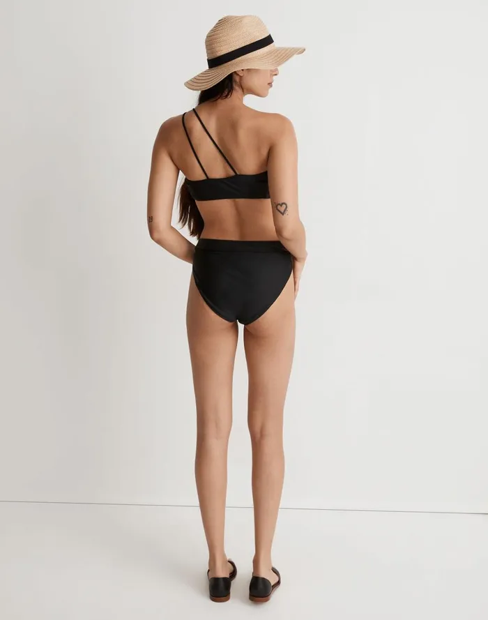Women Swim Madewell DoubleStrap OneShoulder Bikini Top