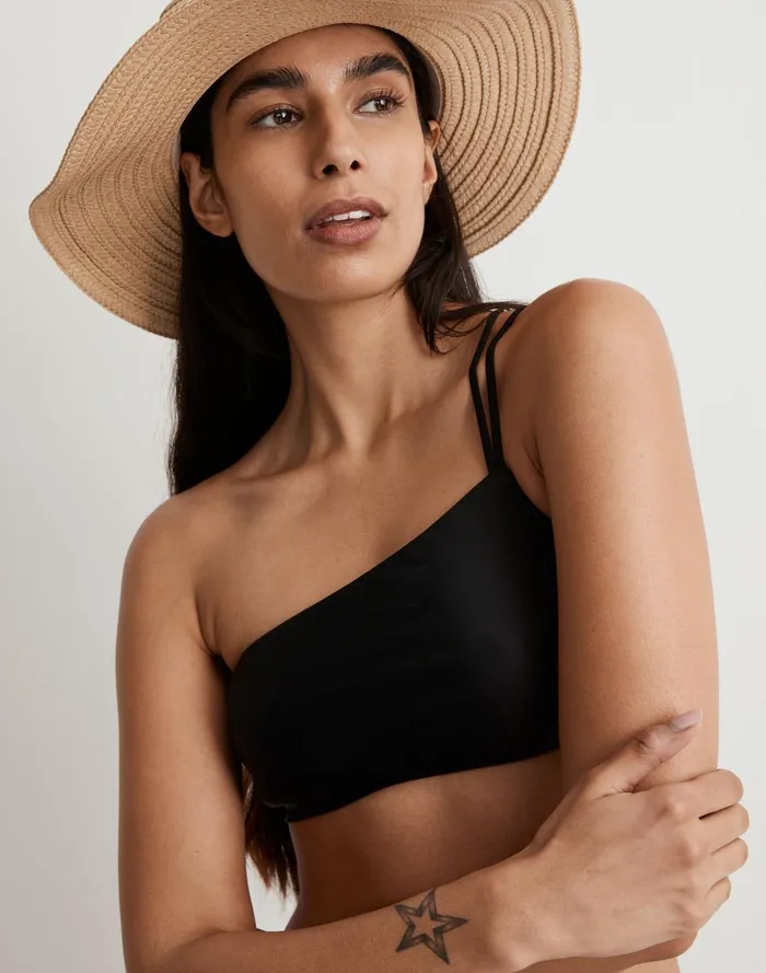 Women Swim Madewell DoubleStrap OneShoulder Bikini Top
