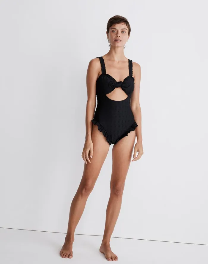 Women Swim Madewell Frankies Bikinis Lucia Eyelet OnePiece Swimsuit