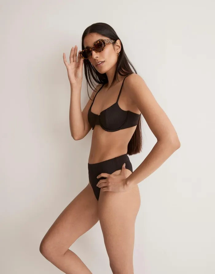 Women Swim Madewell Frankies Bikinis Pam Pliss Bikini Top