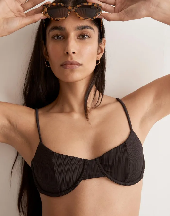 Women Swim Madewell Frankies Bikinis Pam Pliss Bikini Top