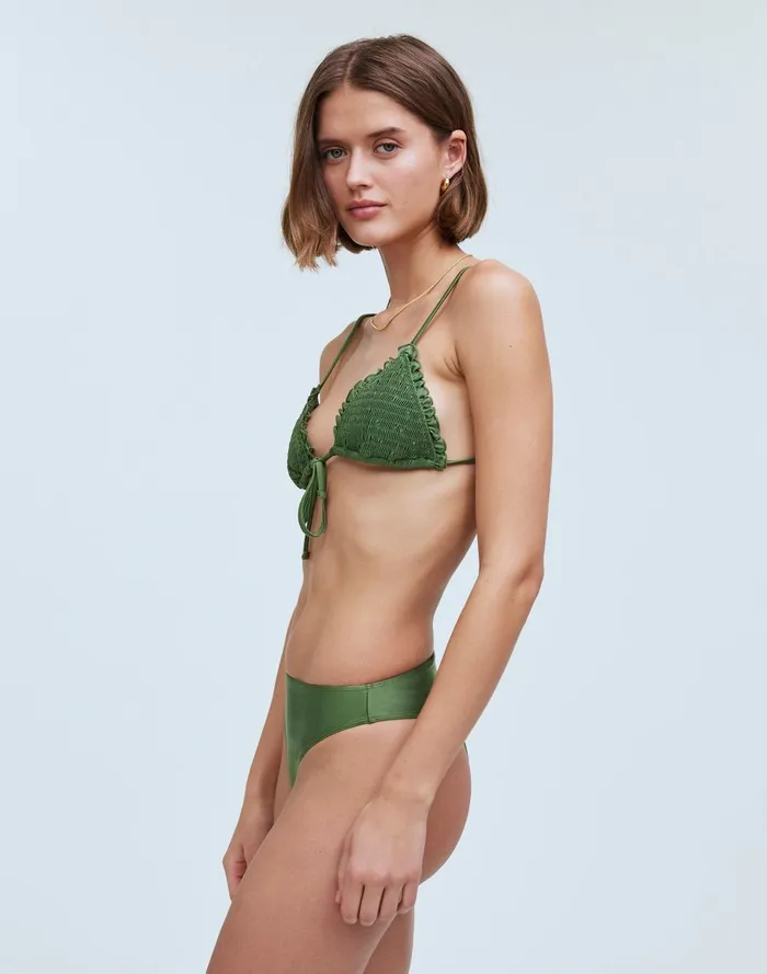 Women Swim Madewell Frankies Bikinis Penny Satin Bikini Top