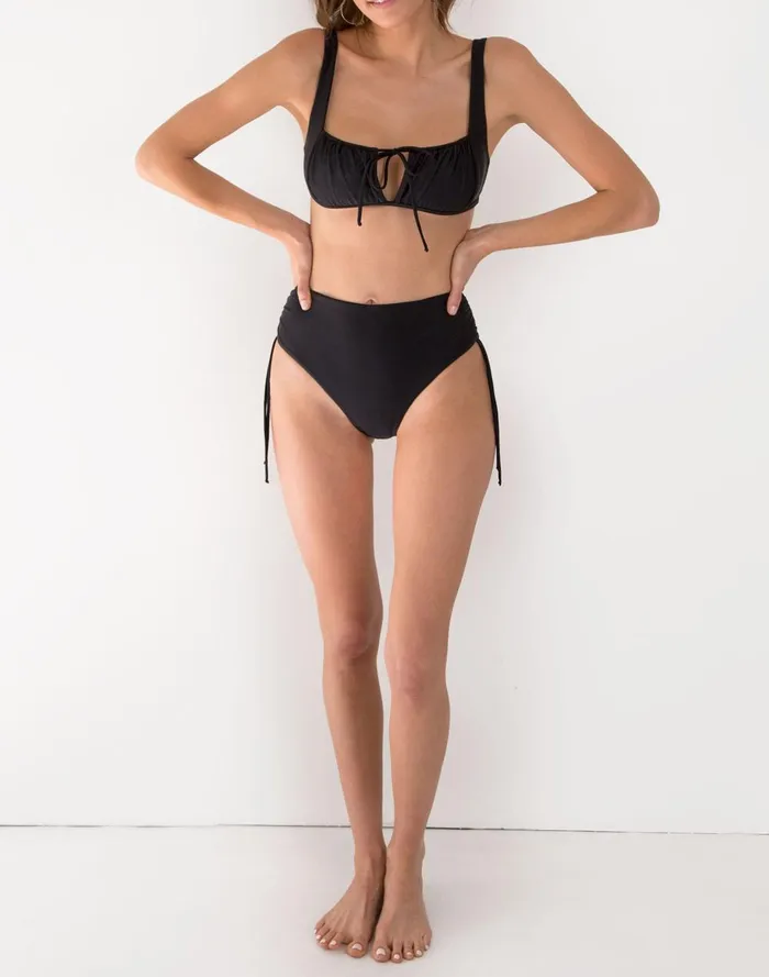 Women Swim Madewell GALAMAAR Ruched HighWaist Bikini Bottom
