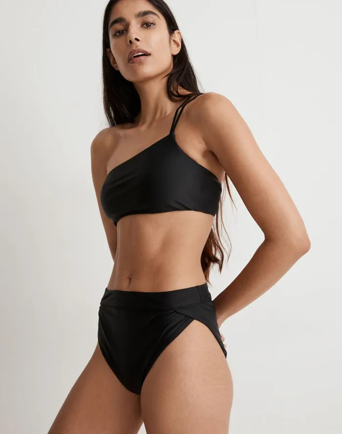 Women Swim Madewell HighRise Crossover Bikini Bottom